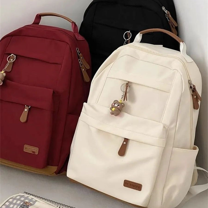 Fashionable leisure backpack with cute bear charm Bowlift