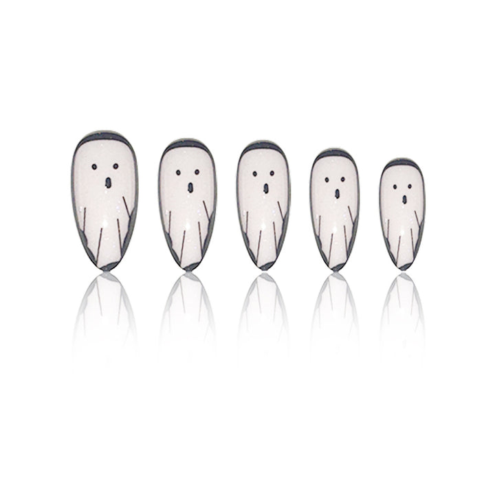 Ghost-Themed Stiletto Nail Art Bowlift