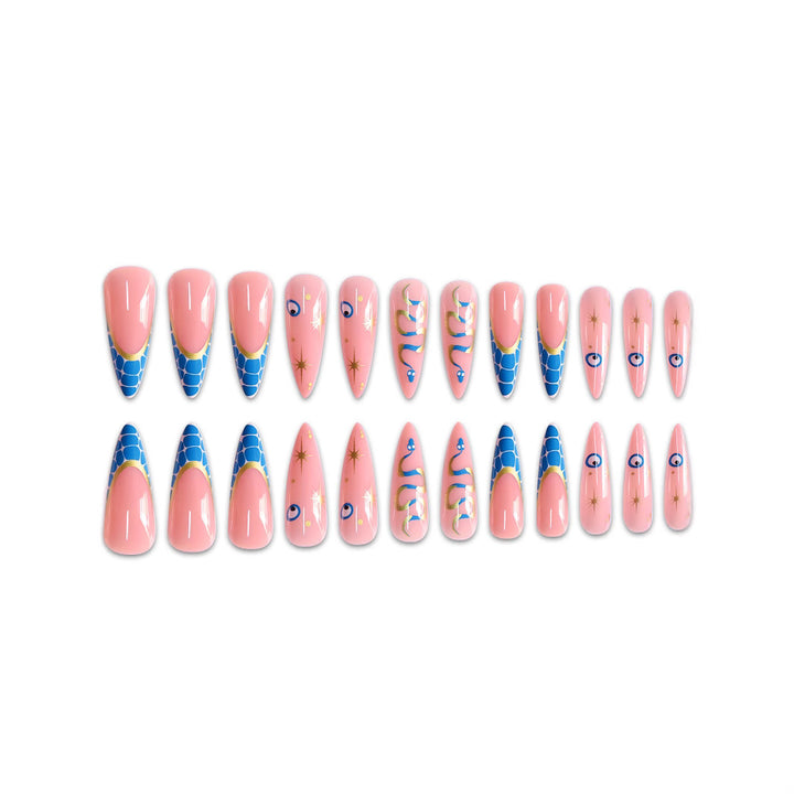 Fantasy-Themed Stiletto Press-On Nail Art Bowlift