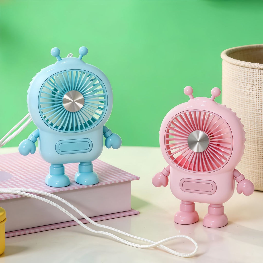 Women's portable mini fan in creative robot design Bowlift