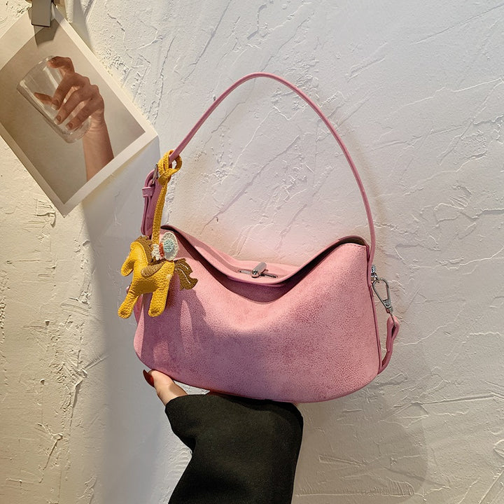 Elegant Soft-Suede Shoulder Bag Bowlift