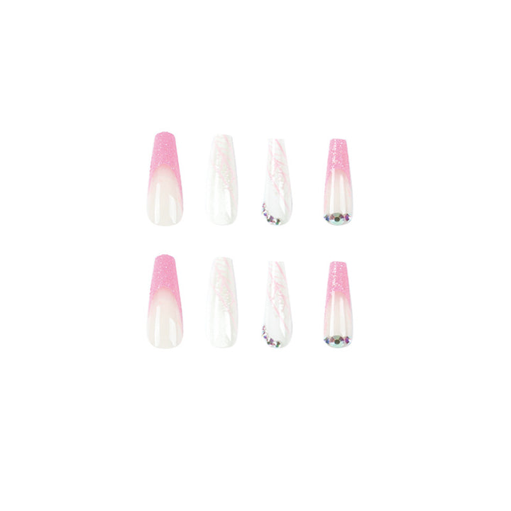 Artistic stiletto nails with glitter and snowflake design Bowlift
