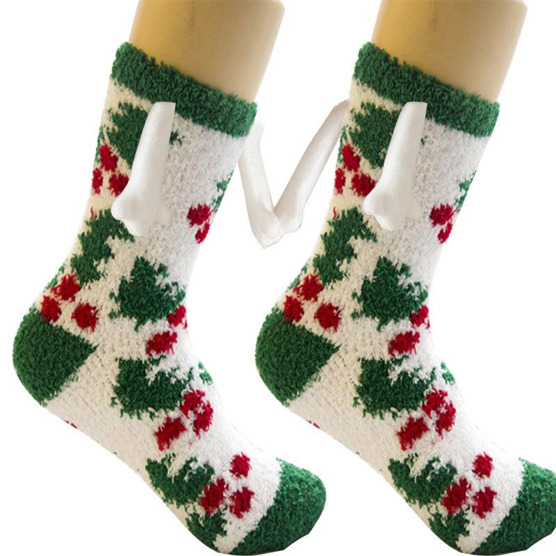 BowLift | Christmas Supplies Coral Fleece Tube Socks Warm Slipper Bed Socks Winter Soft Warm Slipper