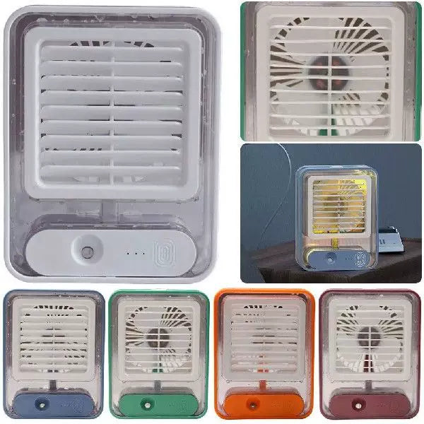 Unisex one size compact USB microclimate cooler and whisper-quiet table fan with transparent water tank and adjustable louver Bowlift