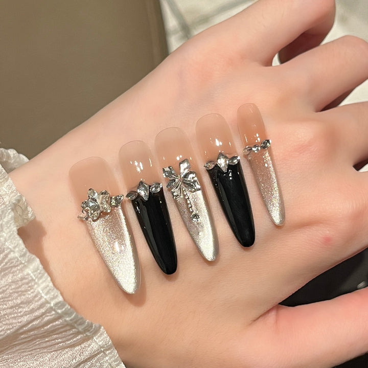 Premium Long Stiletto Press-On Nail Extensions Bowlift