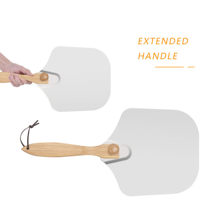 heavy duty bamboo handle pizza peel with anodized aluminum paddle Bowlift
