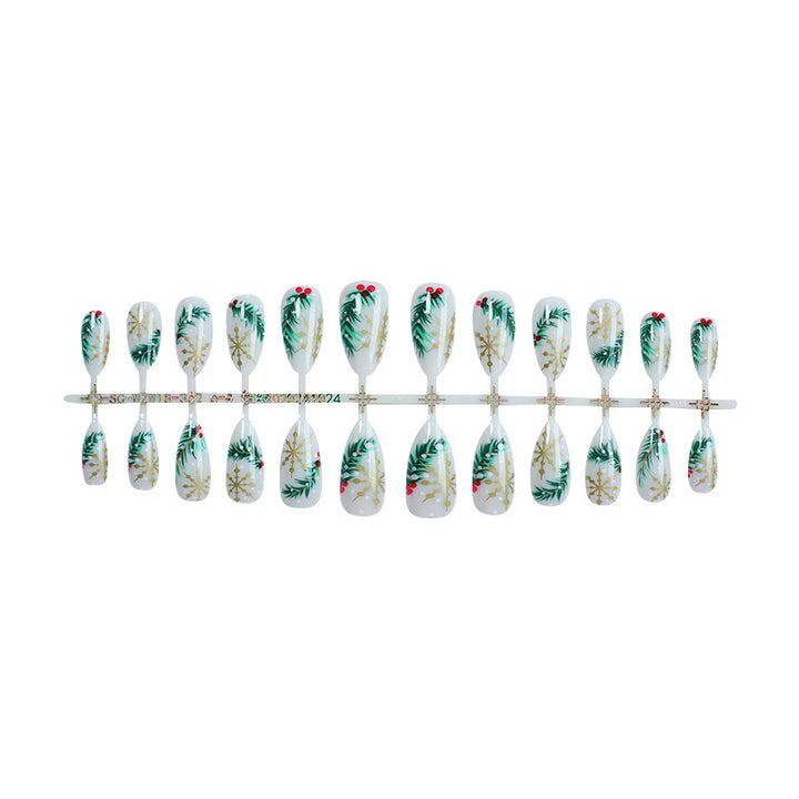 Artificial nail set with festive winter design Bowlift