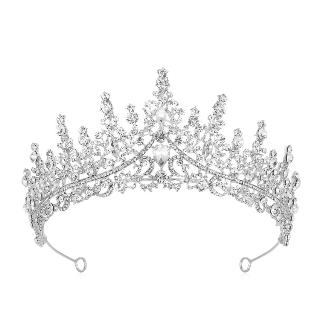 Ladies Rhinestone Tiara with Sparkling Gemstones Bowlift