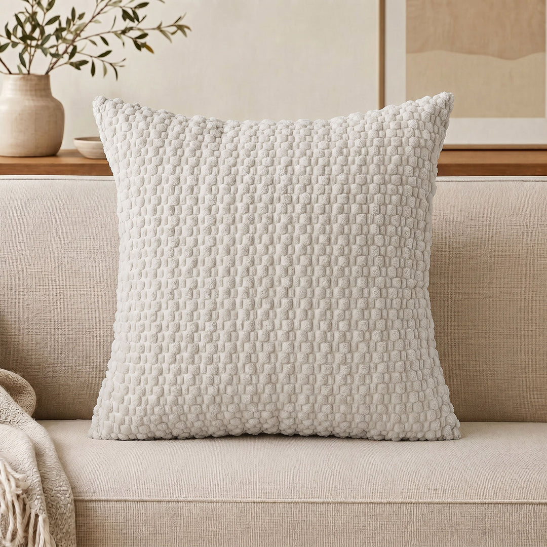 Plush Textured Throw Pillow Cover Bowlift
