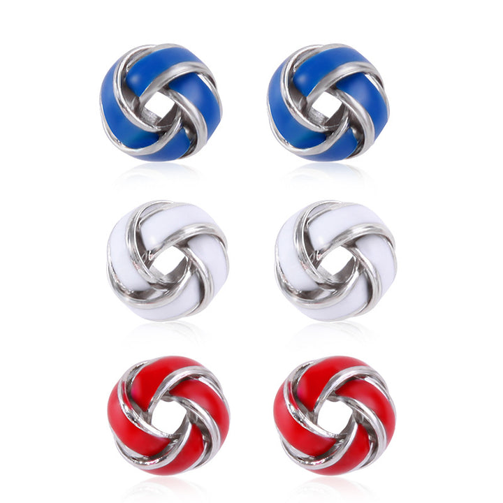 Women's lightweight star earrings with enamel flag design and fishhook Bowlift