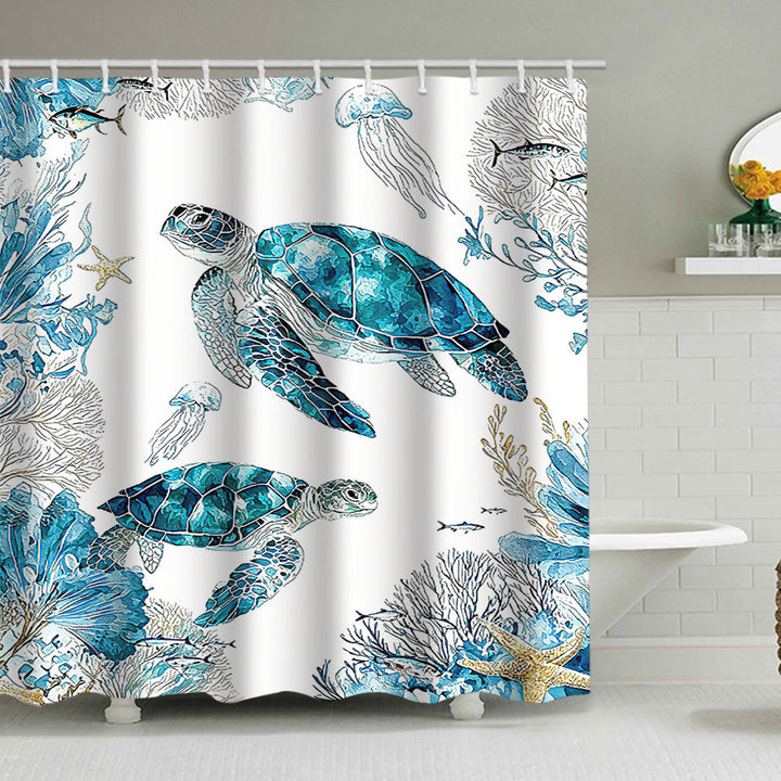 Ocean-Inspired Shower Curtain Bowlift