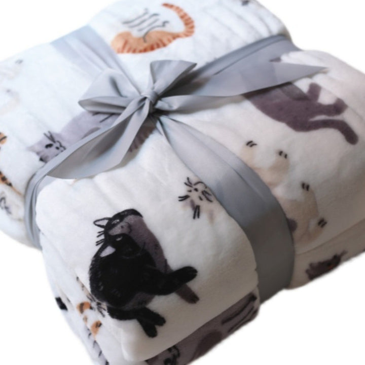 Playful Animal-Themed Plush Throw Blanket