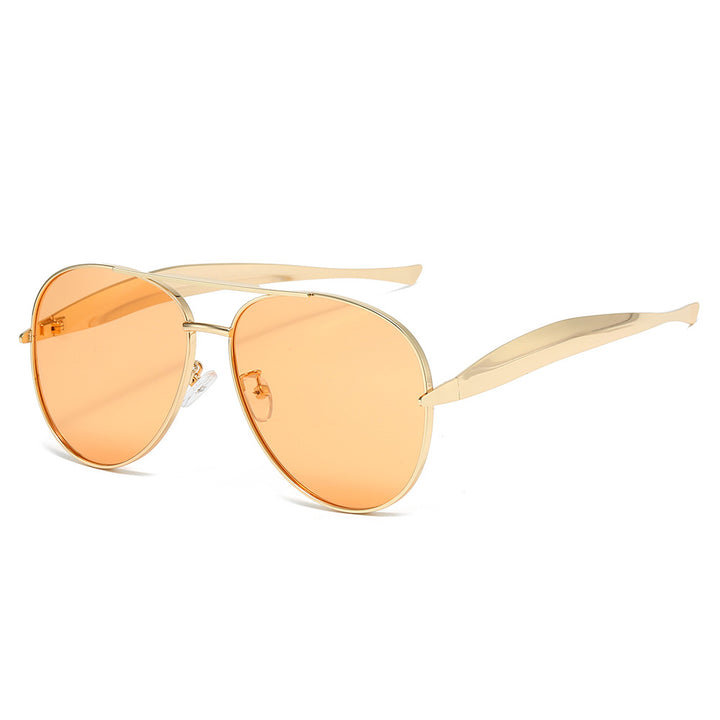 Chic Aviator Sunglasses with Stylish Metal Accents Bowlift