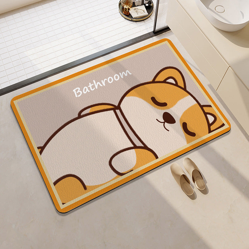 Playful Cat-Themed Bath Rug Bowlift
