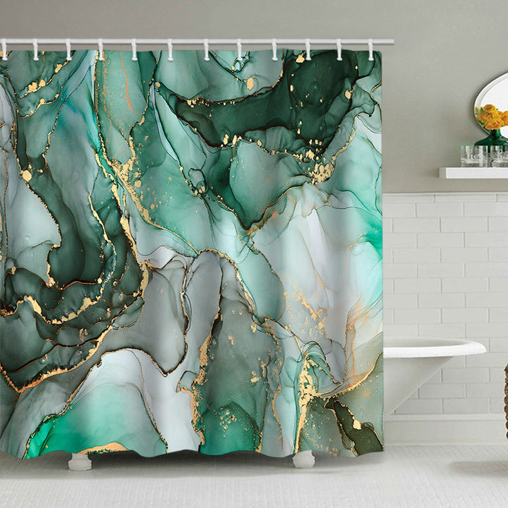 Abstract Marble Design Shower Curtain Bowlift