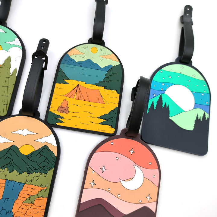 illustrated scenic silicone luggage tag Bowlift