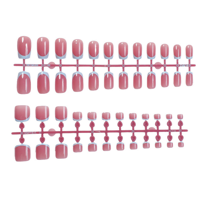 Artistic French Tip Press-On Nails Set Bowlift
