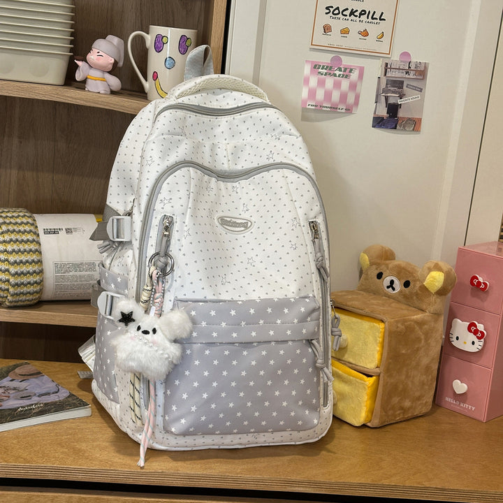 Playful Star-Patterned School Backpack
