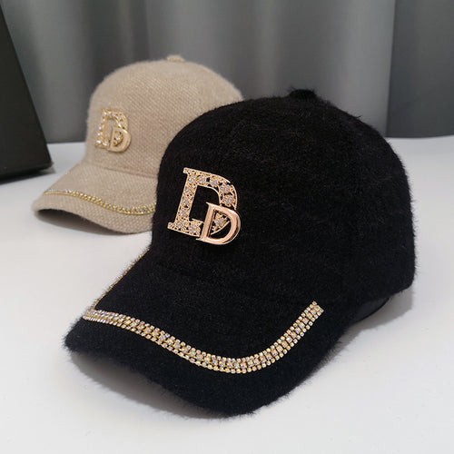 Women's Luxury Embellished Fleece Baseball Cap Bowlift