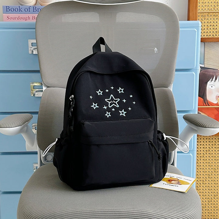 Cute Printed Star-Embellished Backpack Bowlift