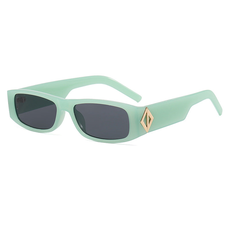 Women's fashionable rectangular sunglasses with stylish metal application Bowlift