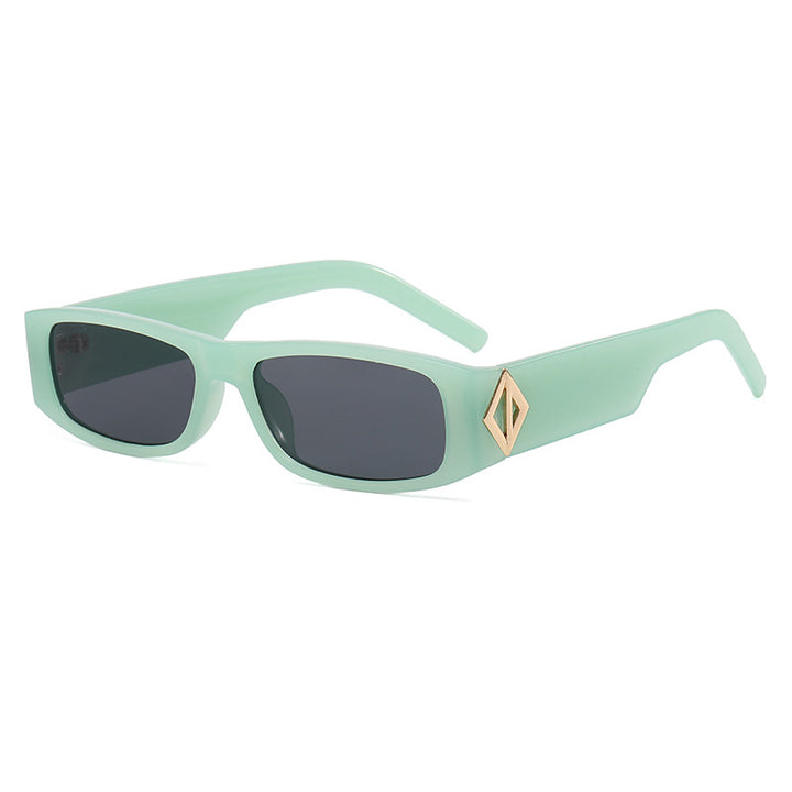 Women's fashionable rectangular sunglasses with stylish metal application Bowlift