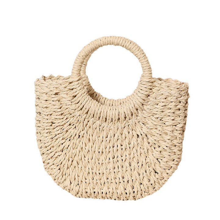 Trendy Bast Bag with Round Handle and Textured Design Bowlift