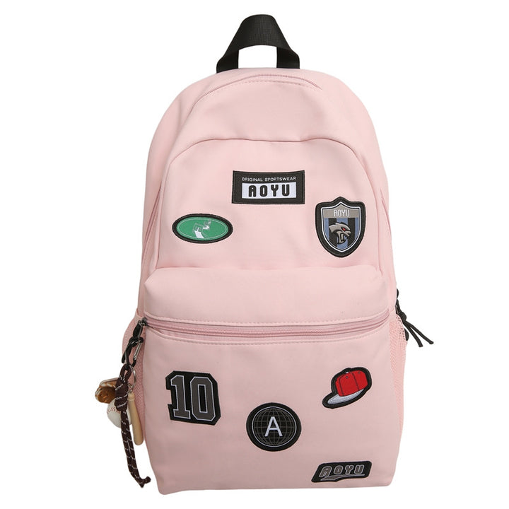Stylish Graphic Patch School Backpack Bowlift