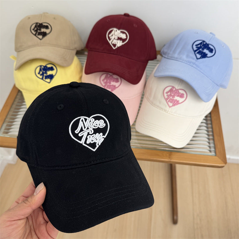 Women's Embroidered Heart-Detail Baseball Cap Bowlift