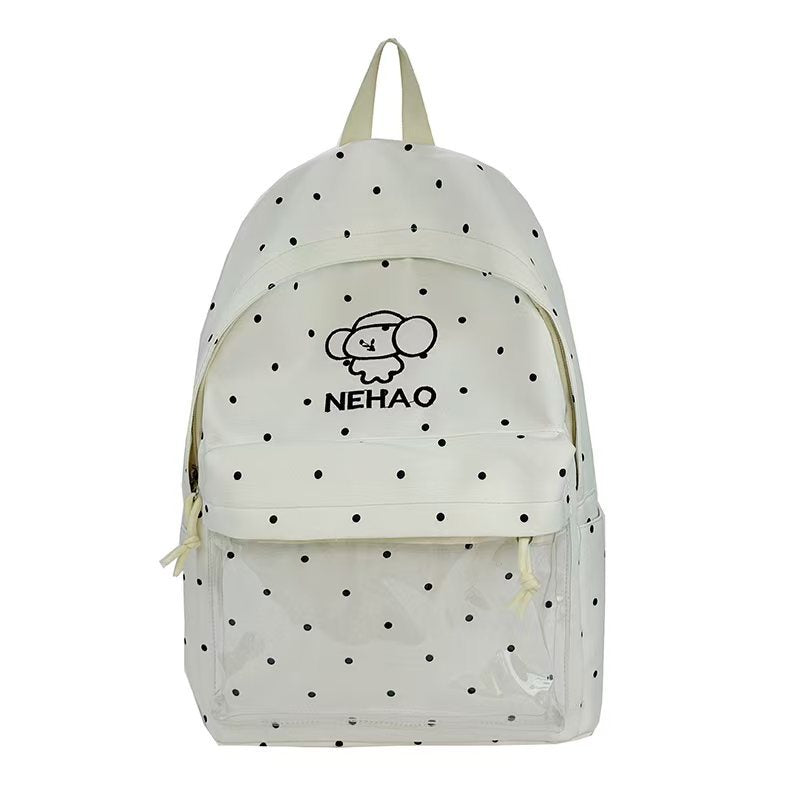 Transparent Front Polka Dot Backpack Bowlift