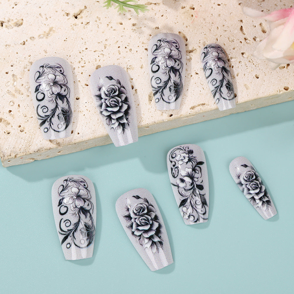 Artificial nails with floral designs Bowlift