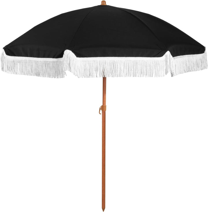 Women's sun umbrella with tassels and striped design Bowlift