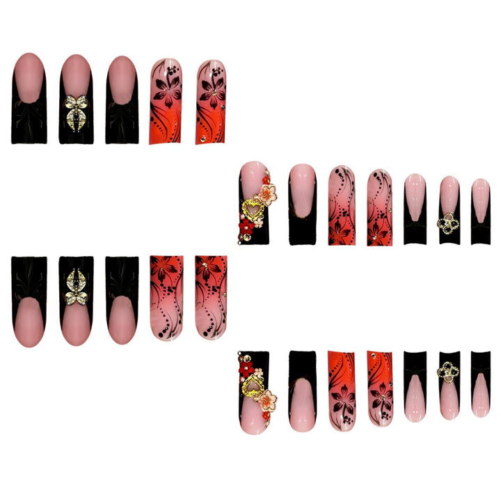 Artistic Long Stiletto Press-On Nails Bowlift