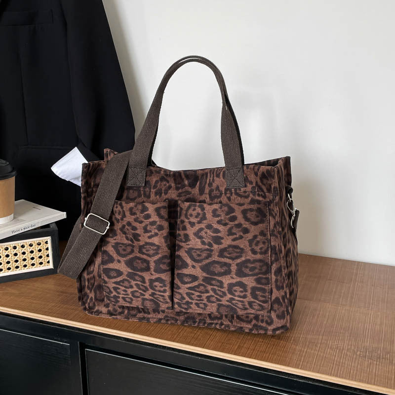 WoChic Leopard Print Utility Tote Bag Bowlift