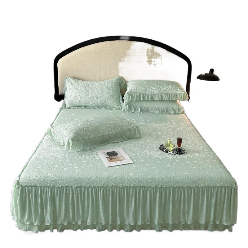 Ruffled Embellished Bedspread Set