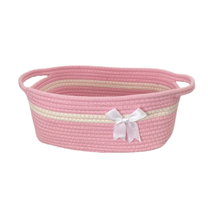 Women's decorative storage basket with bow accent Bowlift