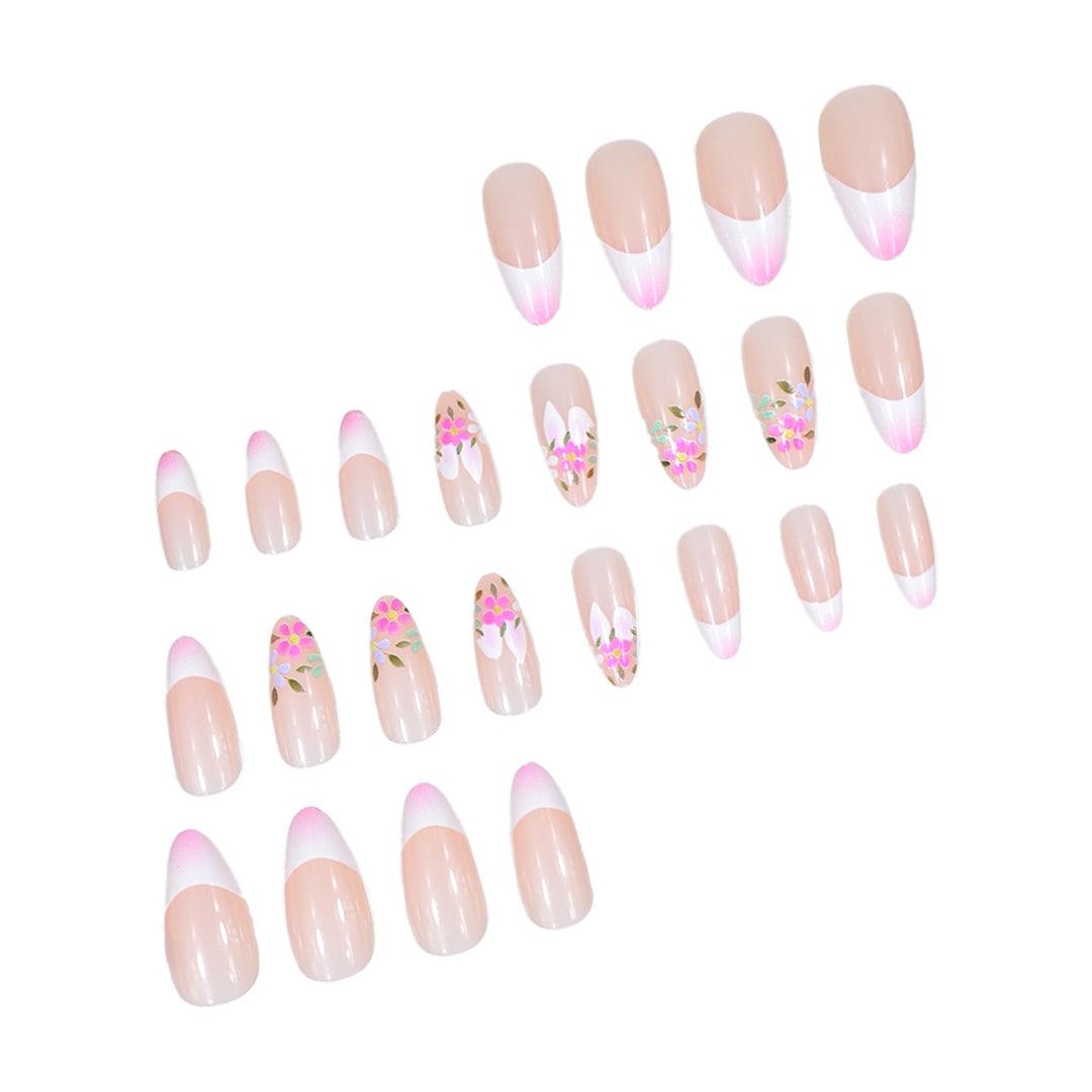Floral French Tip Nail Art
