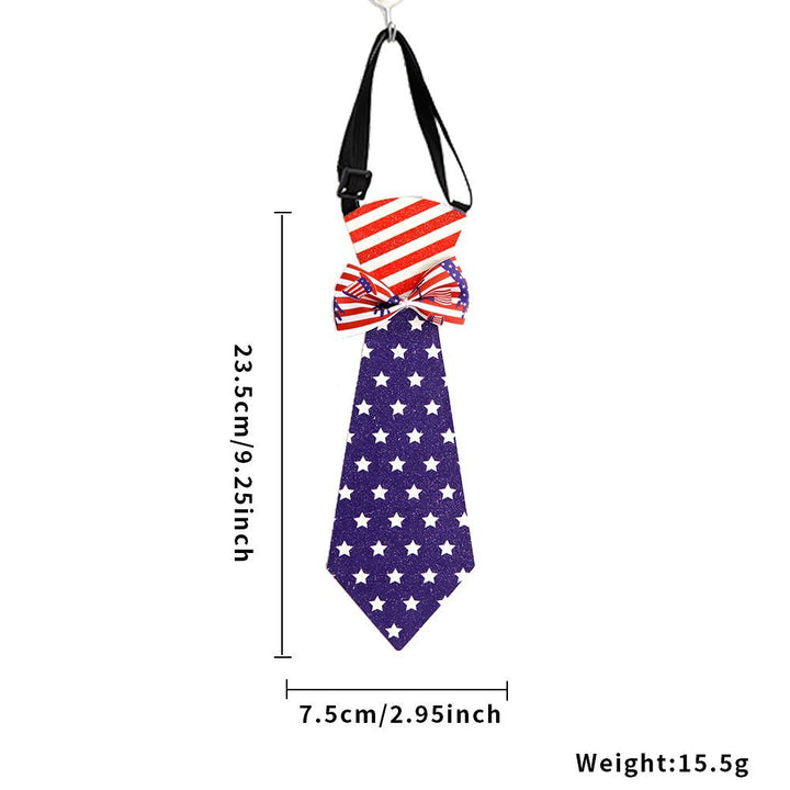 Independence Day adjustable novelty necktie with pre-tied bow and buckle strap Bowlift