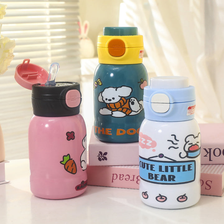 Unisex Waterproof Drinking Bottle with Cute Bear Design Bowlift