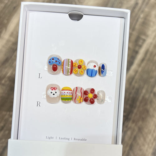 Decorative Press-On Nail Art Set with Fun and Whimsical Designs Bowlift