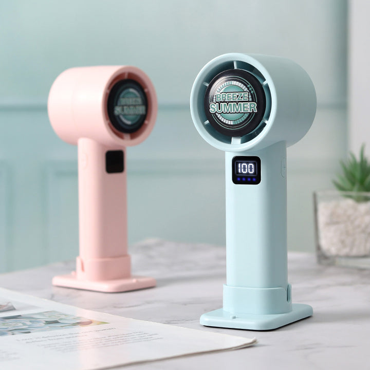 Ladies portable mini misting fan with LCD temperature display Bowlift