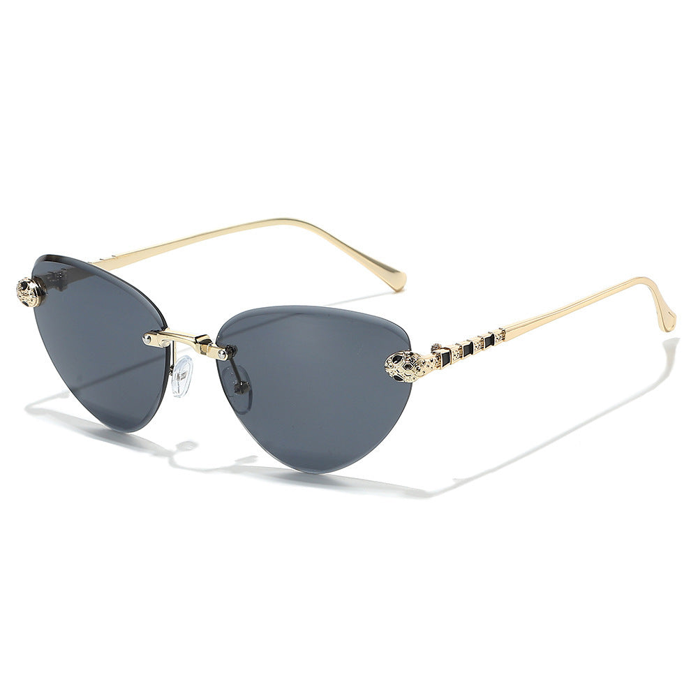 Designer Cat-Eye Sunglasses with Decorative Accents Bowlift
