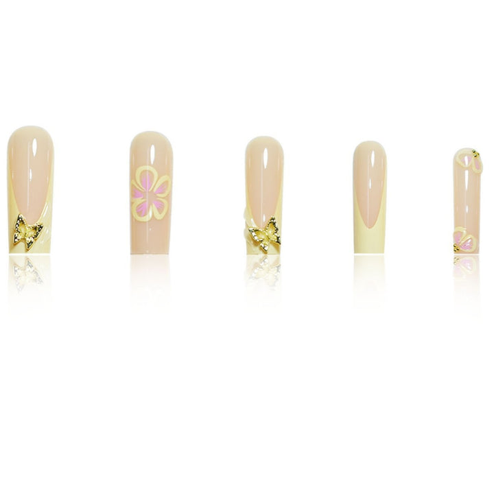 Decorative Nail Enhancements with Floral Accents Bowlift