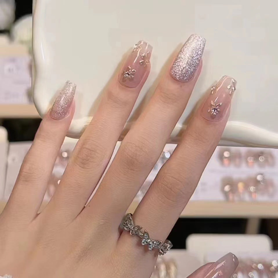 Elegant Sparkling Press-On Nail Set Bowlift