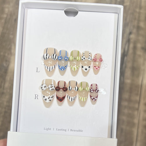 Decorative Press-On Nail Art Set with Unique Patterns Bowlift 1788223862
