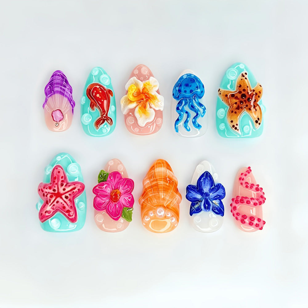 Artificial nails with sea motif Bowlift