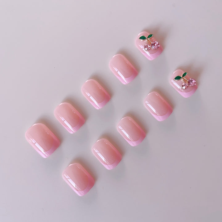 Artificial nail set with unique floral accents Bowlift