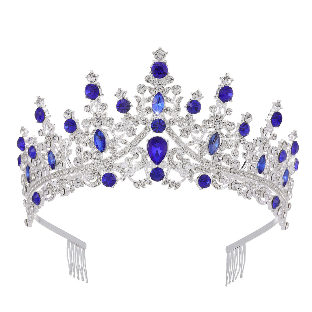 Ladies Rhinestone Tiara with Sparkling Gemstones Bowlift