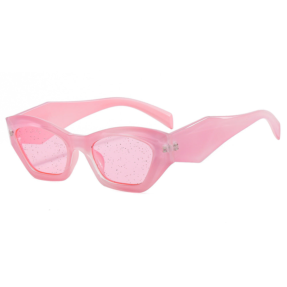 Women's geometric designer sunglasses with sparkling frame Bowlift