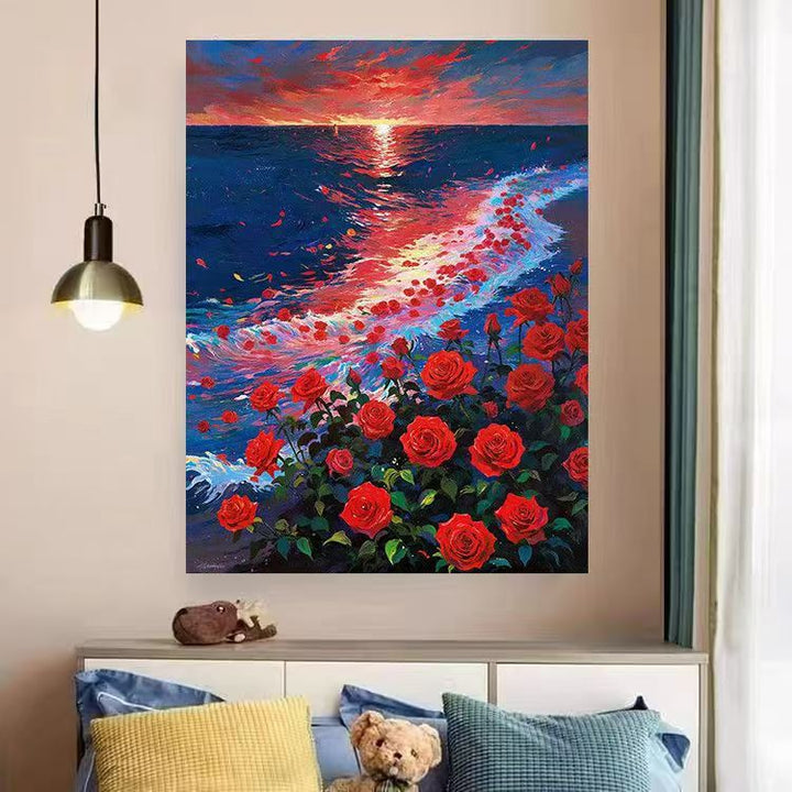 Heart and Floral Swirl Canvas Artwork Bowlift
